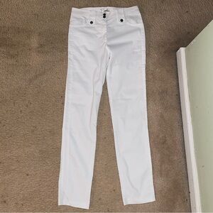 Anatomie Women skyler travel Pants size Small white silver buttons zip